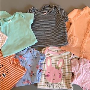 Assortment of Baby Onesies; Carter’s and Gerber